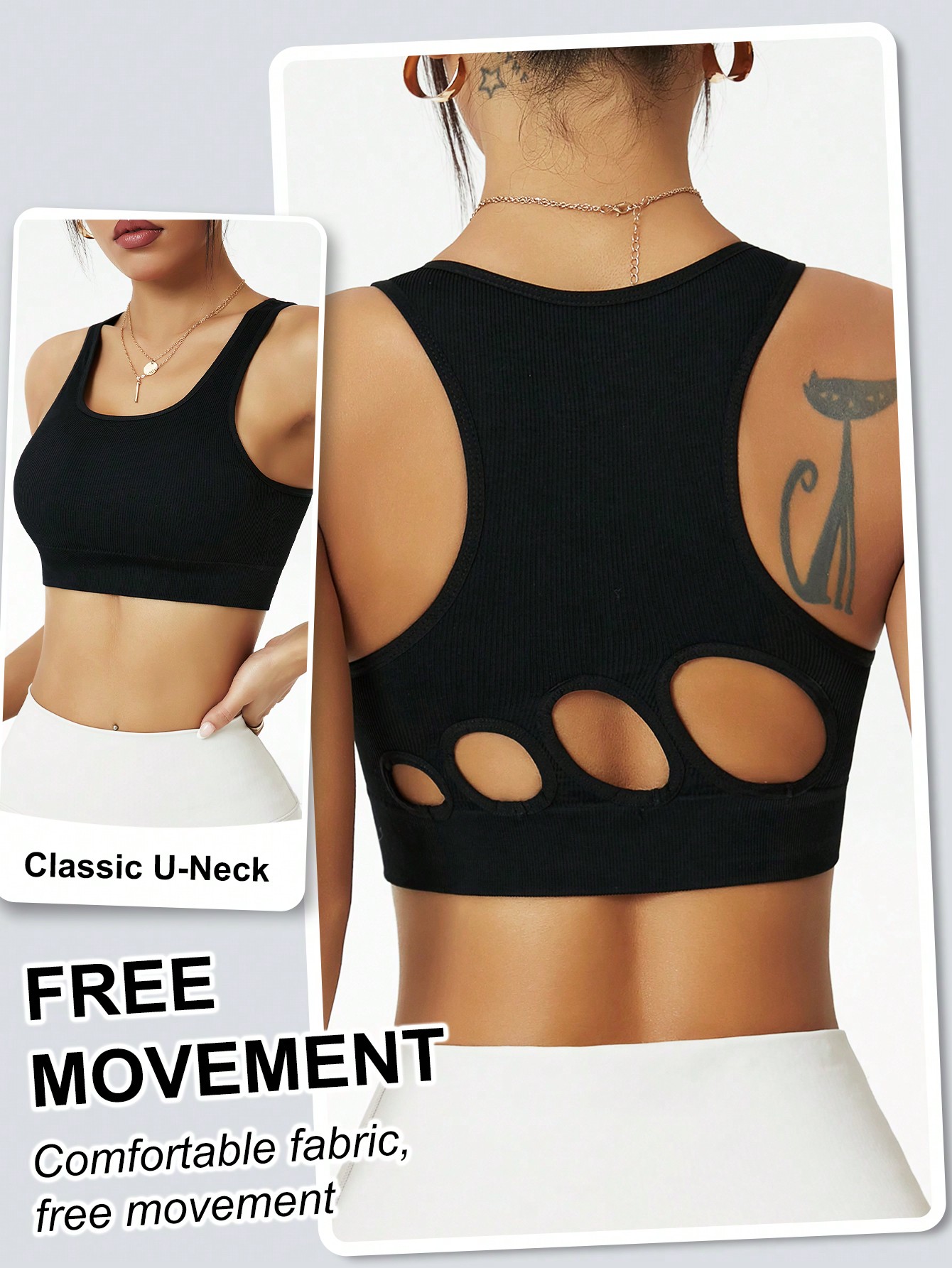 Seamless Ribbed Workout Tank Top - Sutiã Esportivo Feminino Canelado Sem Costura