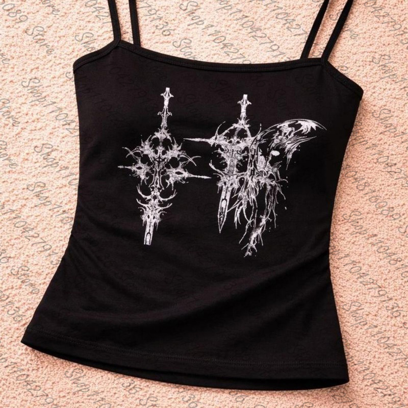 Y2K Graphic Baby Tee Crop - Top Corset Gótico Feminino com Estampa