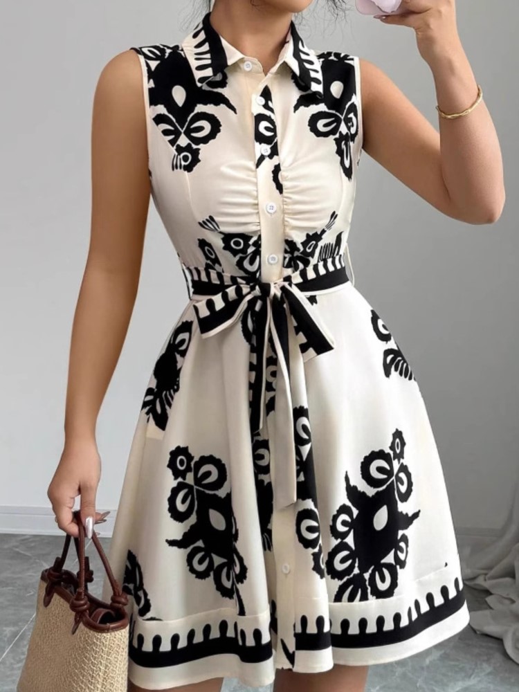 French Vintage Floral Midi Dress - Verão nova moda vestido casual para