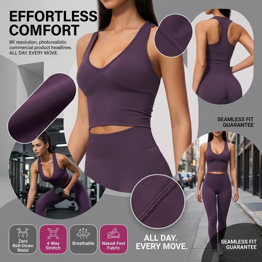Seamless Ribbed Workout Tank Top - Top Cropped de Yoga Sem Costura