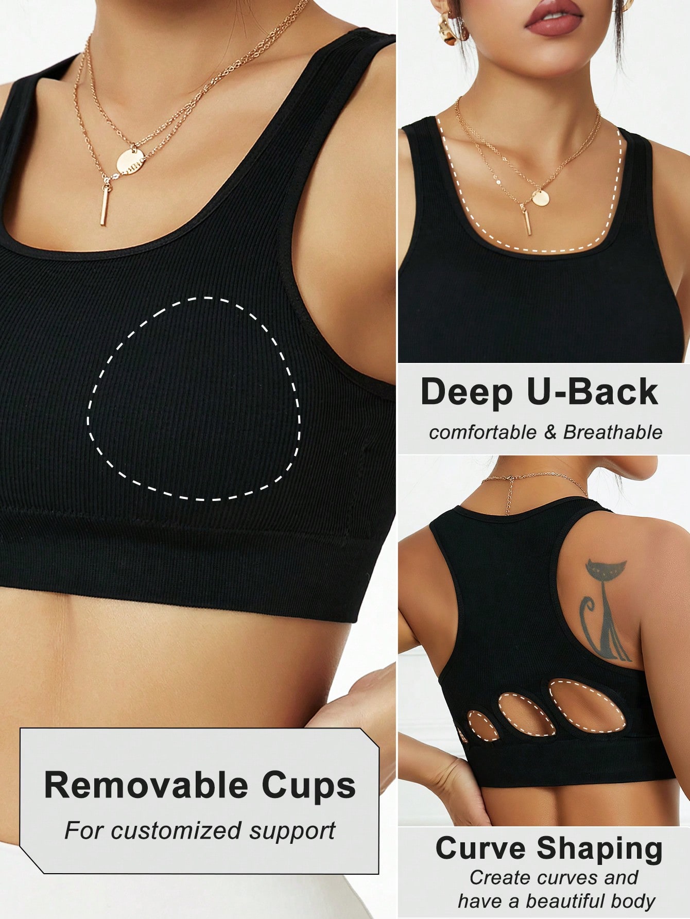 Sutiã Esportivo Feminino Canel - Seamless Ribbed Workout Tank Top avaliação e preço