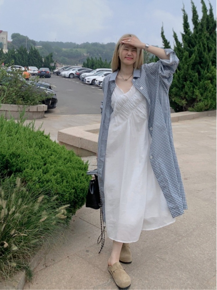 Conjunto Plus Size Chique: Cam - Korean Style A Line Shirt Dress avaliação e preço