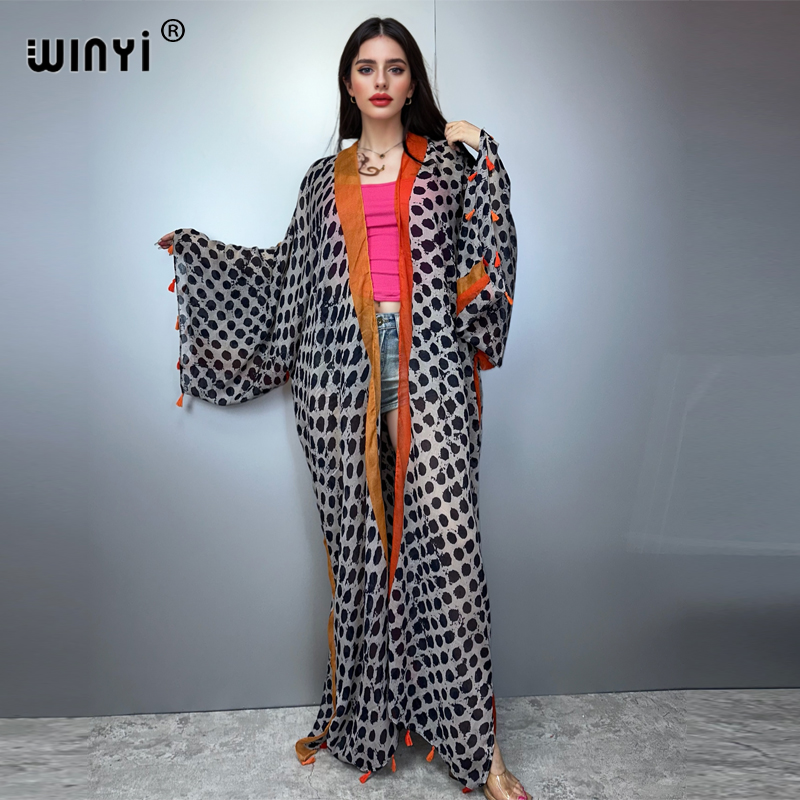 WINYI Conjunto de Verão Kimono - Boho Summer Beach Maxi Dress avaliação e preço