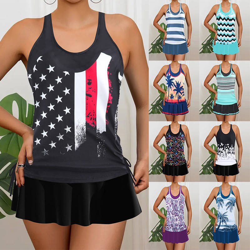 Tankini Feminino, Biquíni Sem  - Skirts avaliação e preço
