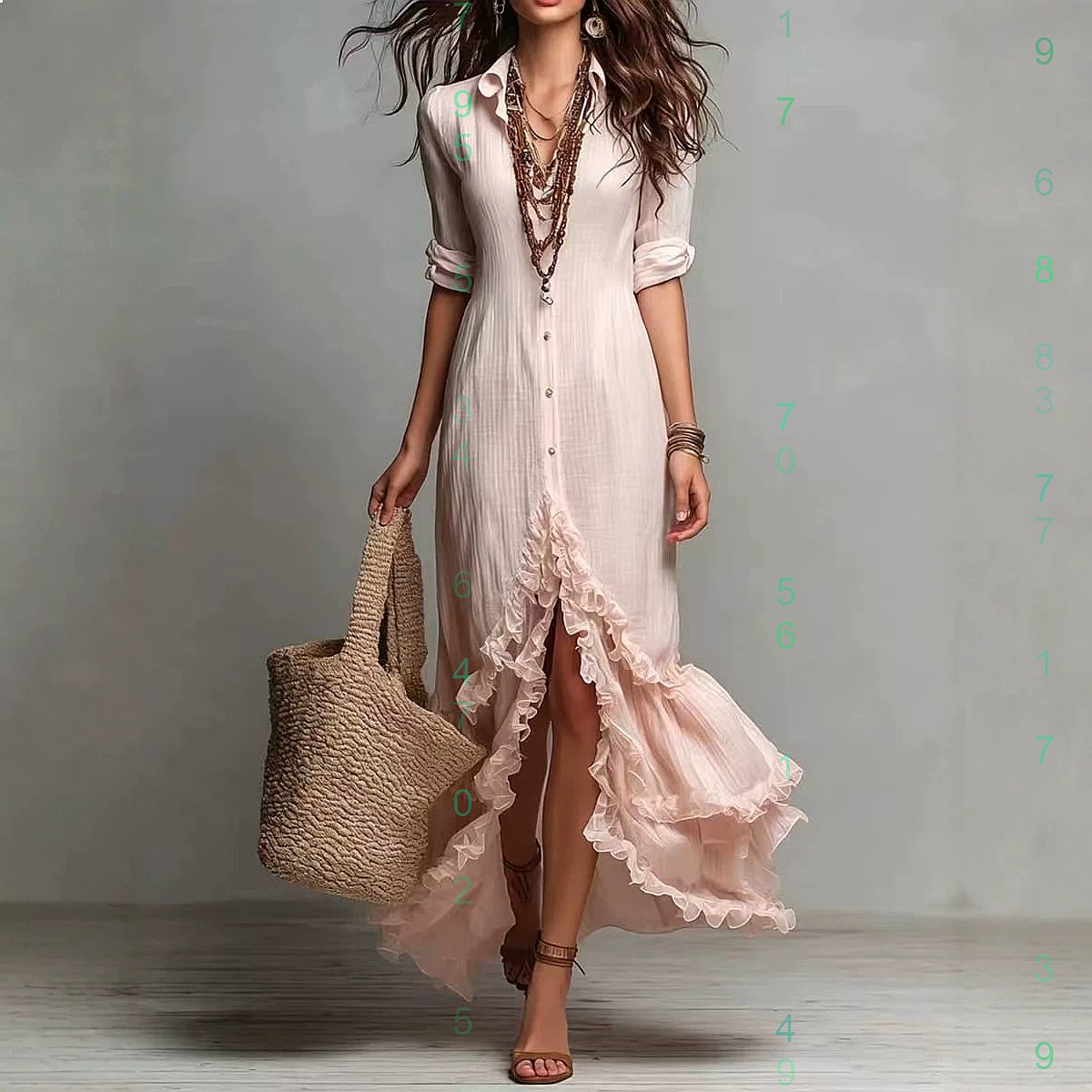 Vestido de algodão e linho com - Casual Loose Linen Shirt Dress avaliação e preço
