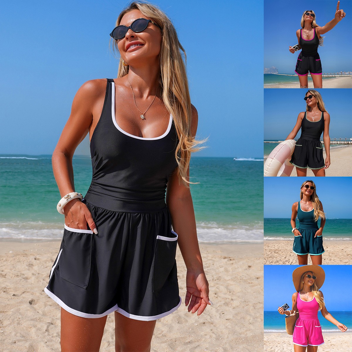 Maiô Preto com Detalhes Branco - Tops avaliação e preço