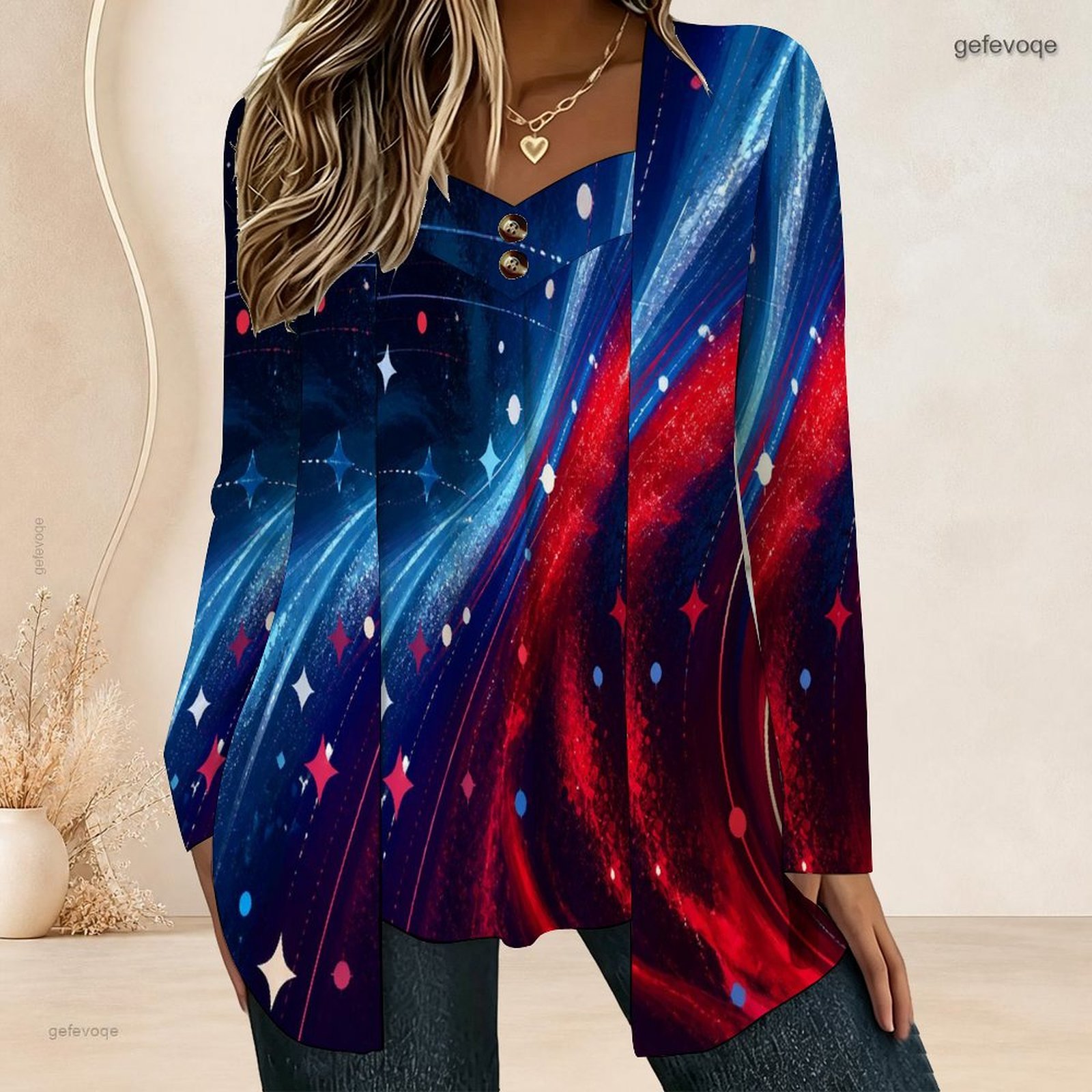 Blusa Feminina Falsa de Duas P - Blouses avaliação e preço