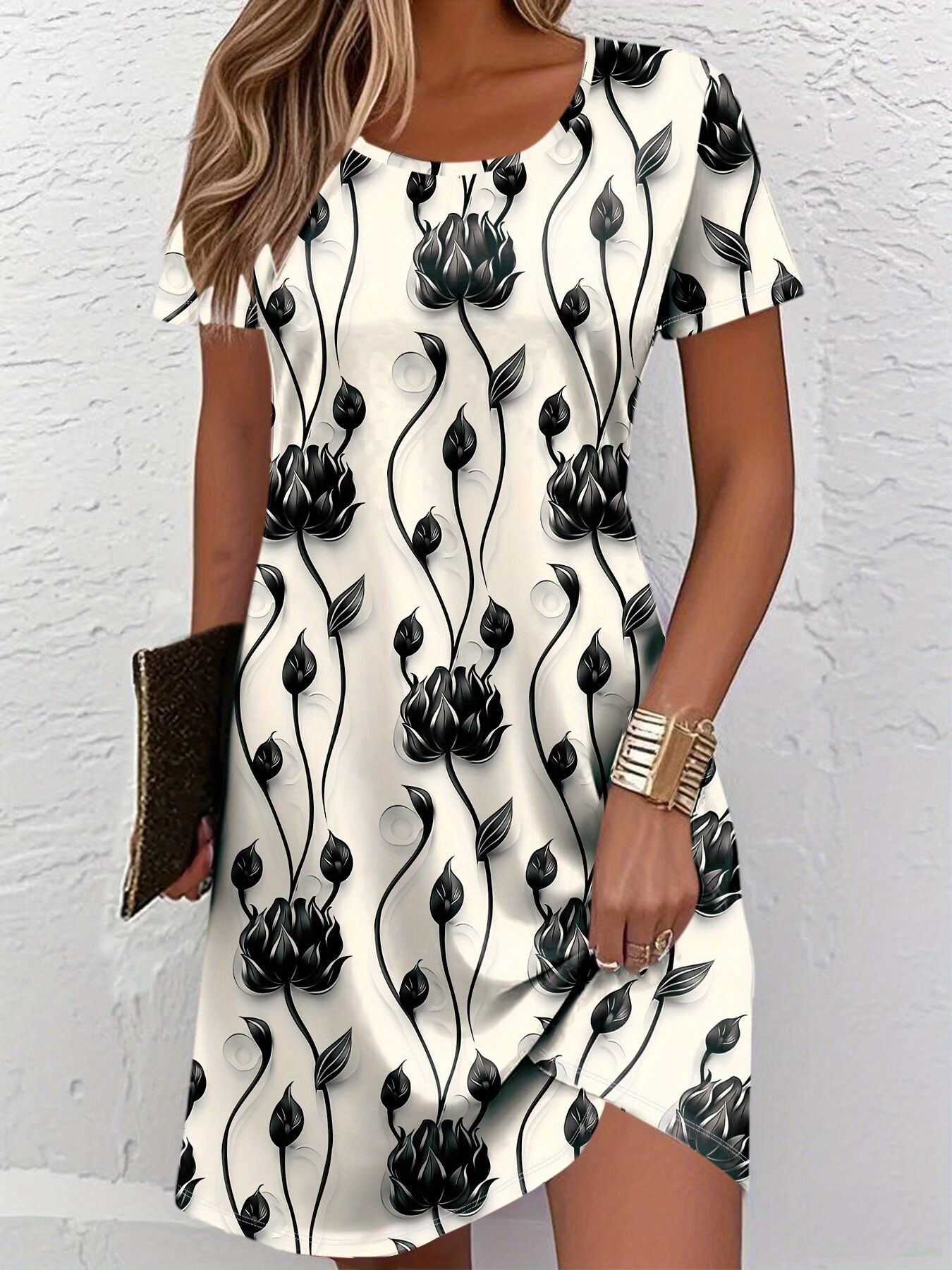 Novo Vestido Feminino Slim de  - French Vintage Floral Midi Dress avaliação e preço