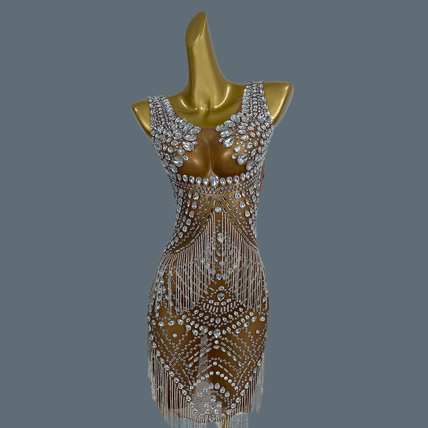 Vestidos de noite sensuais par - Sparkly Rhinestone Club Party Dress avaliação e preço