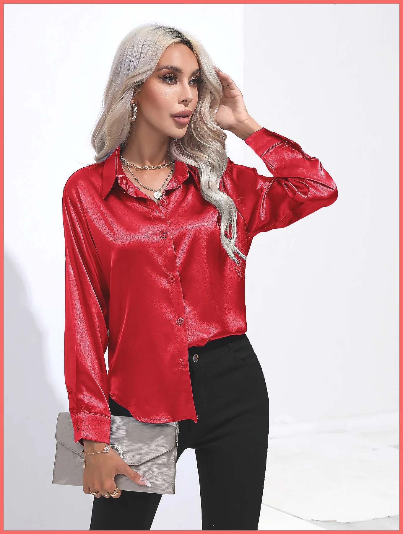 Camisa de Cetim Feminina Prima - Blouses avaliação e preço