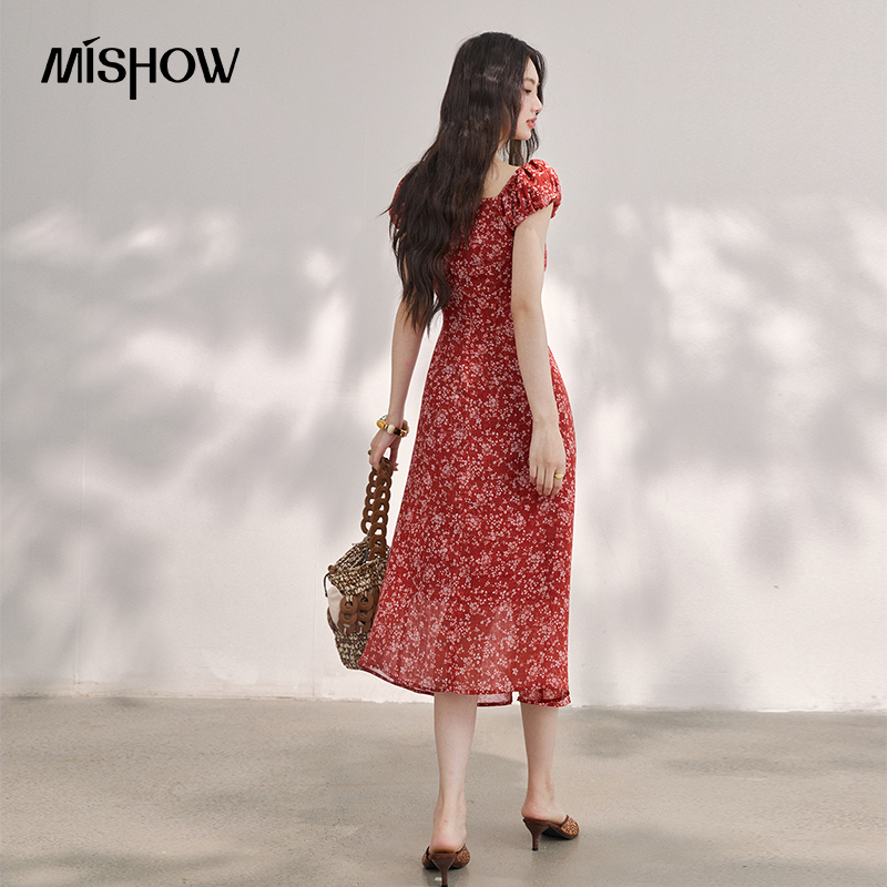 Vestido Midi Feminino MISHOW V - French Vintage Floral Midi Dress avaliação e preço