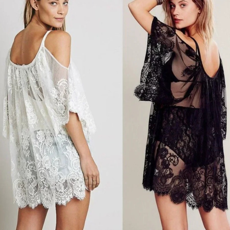 Vestido de Praia Sexy em Renda - Boho Summer Beach Maxi Dress avaliação e preço