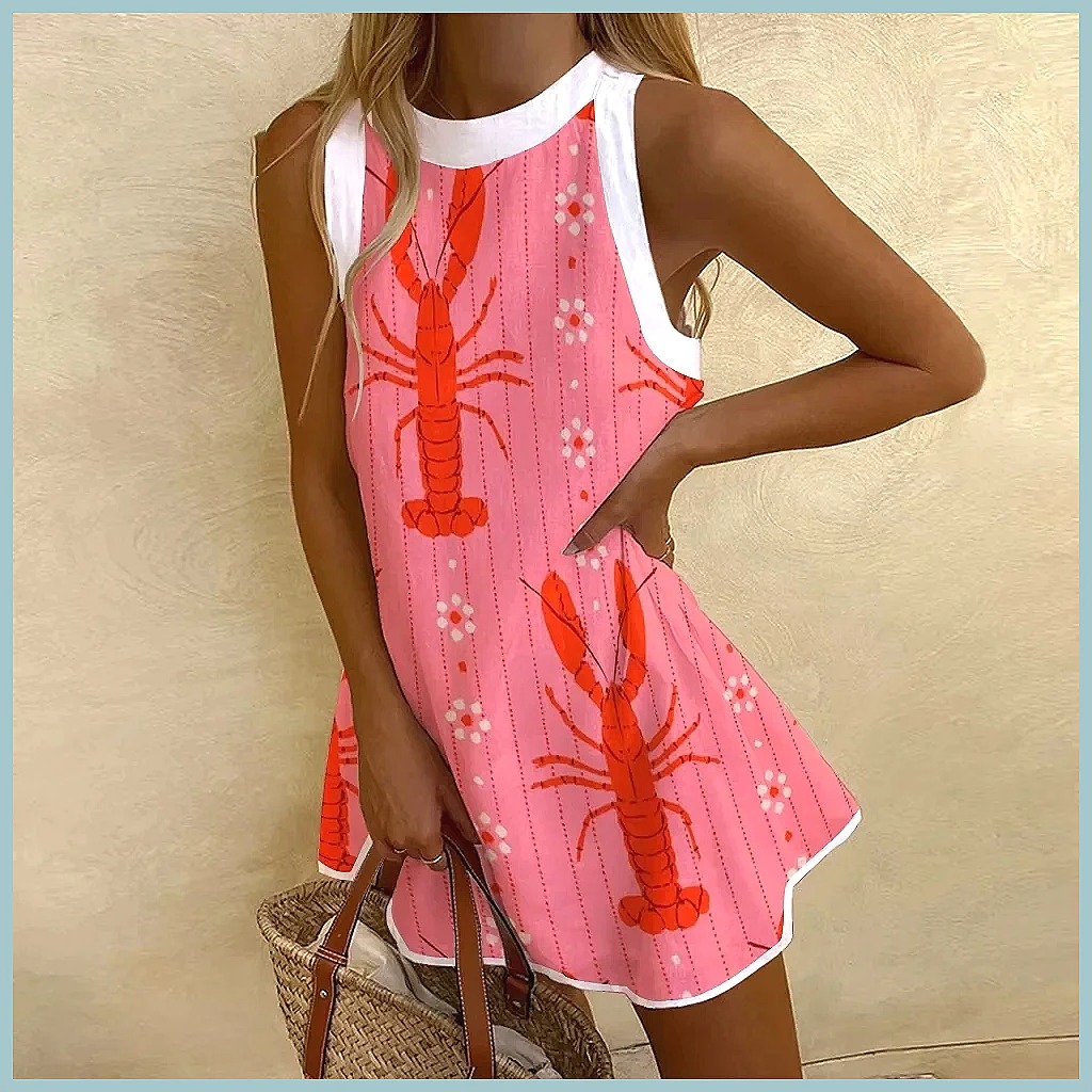 Vestido Sem Mangas com Estampa - Dresses avaliação e preço