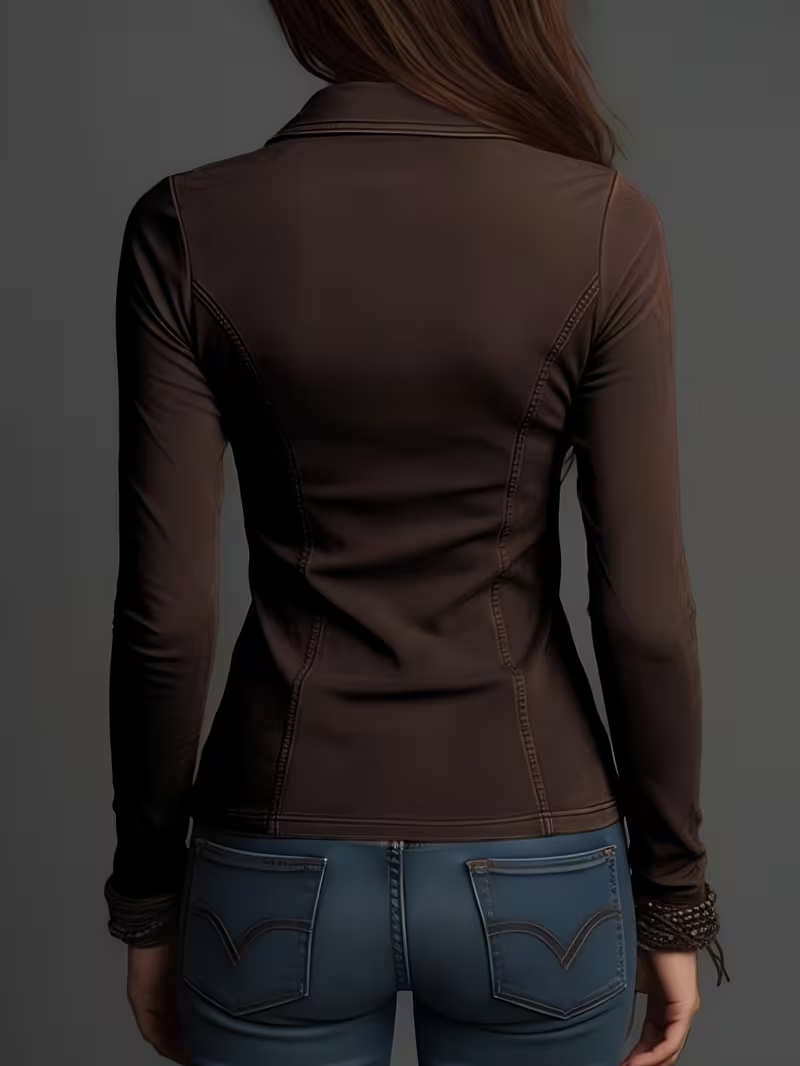 Camisa Feminina Slim Fit com L - Blouses avaliação e preço