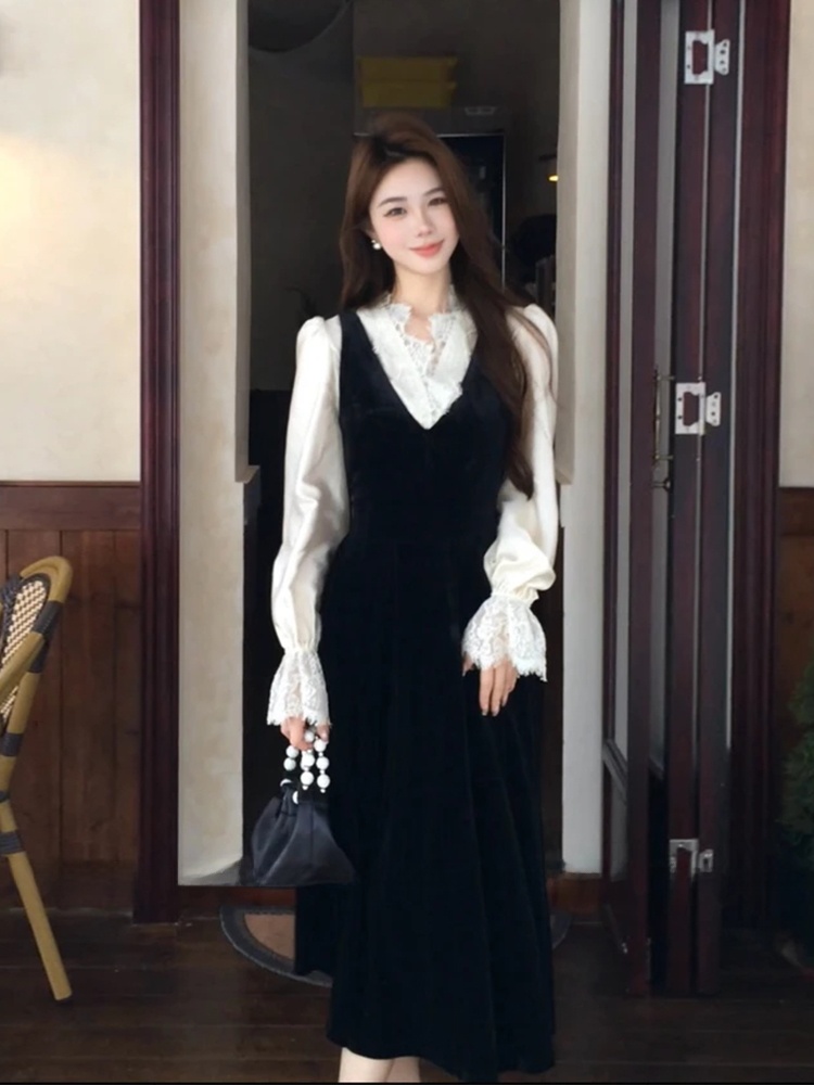 Camisa de Seda com Renda XZY C - Korean Style A Line Shirt Dress avaliação e preço