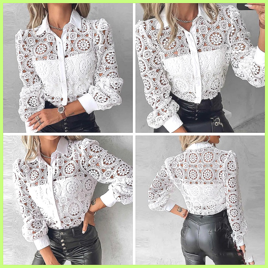 Camisa Branca de Renda Feminin - Blouses avaliação e preço