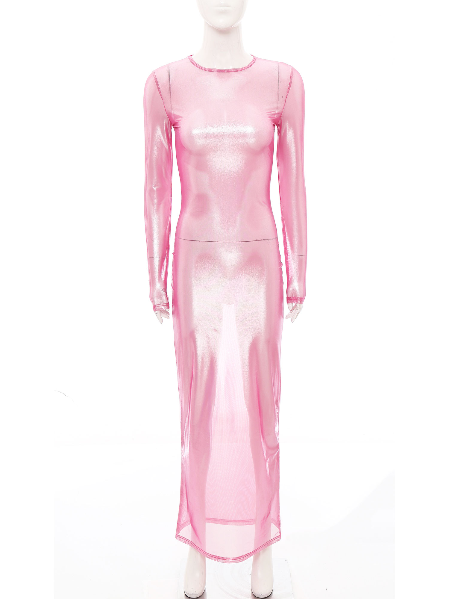 Vestido longo transparente met - Sexy Mesh Sheer Bodycon Dress avaliação e preço