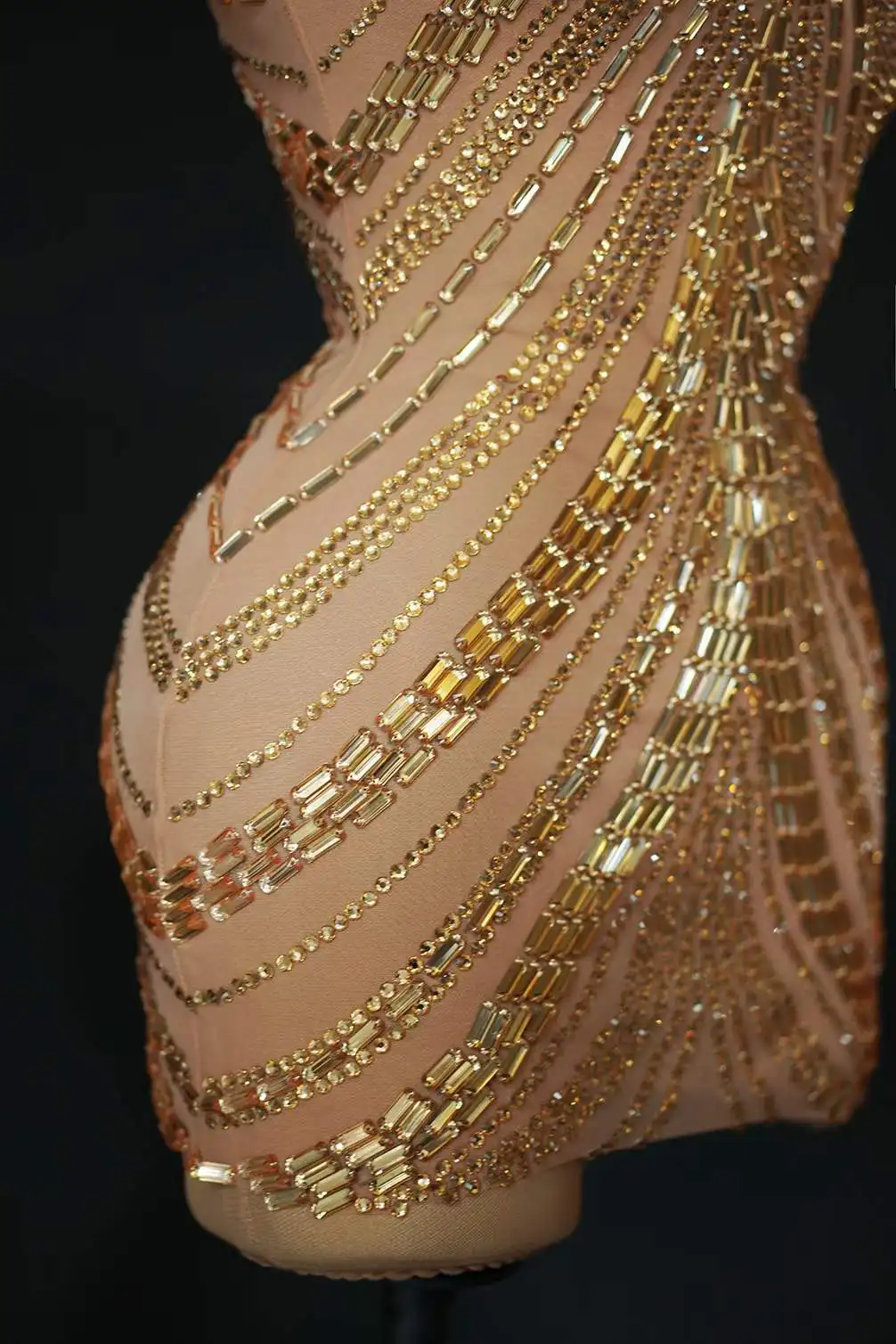 Vestido Brilhante para Mulhere - Sparkly Rhinestone Club Party Dress avaliação e preço