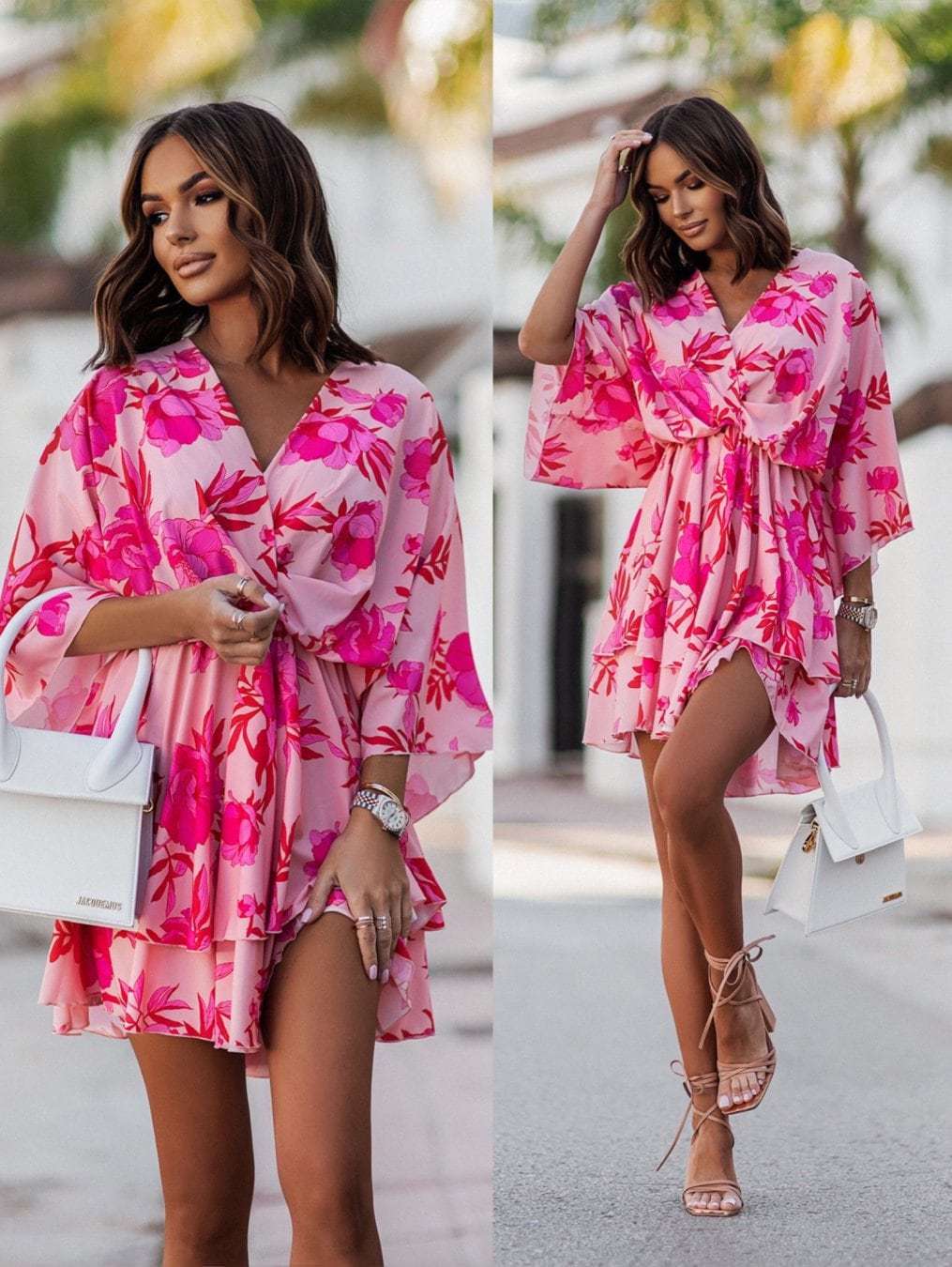 2024 novo verão feminino mini  - French Vintage Floral Midi Dress avaliação e preço