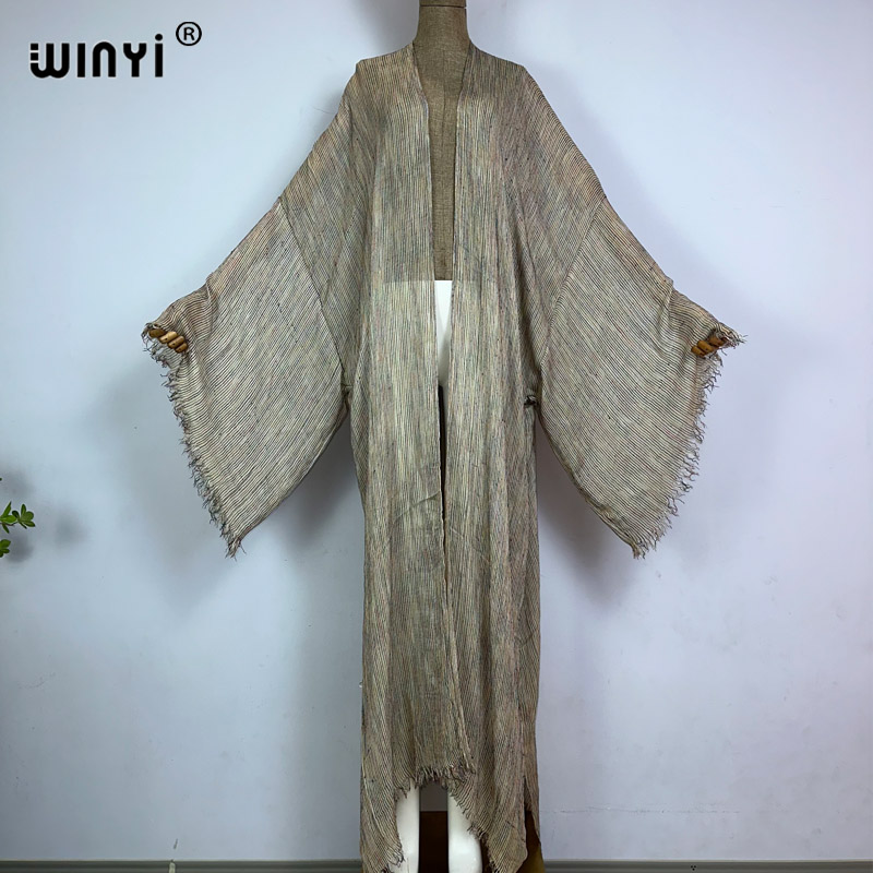 WINYI Novo Cardigã Feminino Co - Boho Summer Beach Maxi Dress avaliação e preço