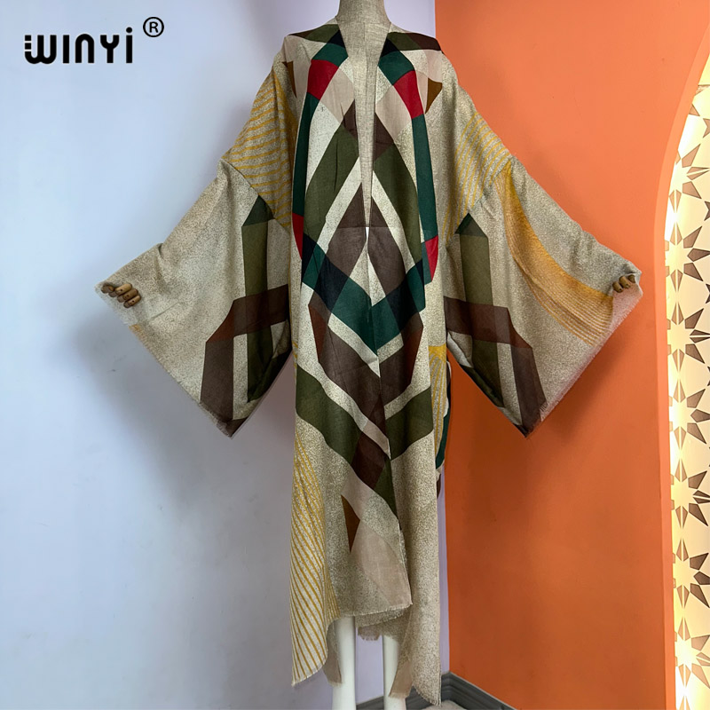 WINYI-Quimono estampa Boho par - Boho Summer Beach Maxi Dress avaliação e preço